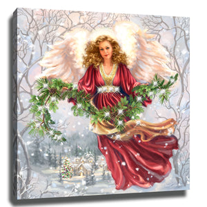 Snowfall Angel Pizazz Print with Dazzling Crystals