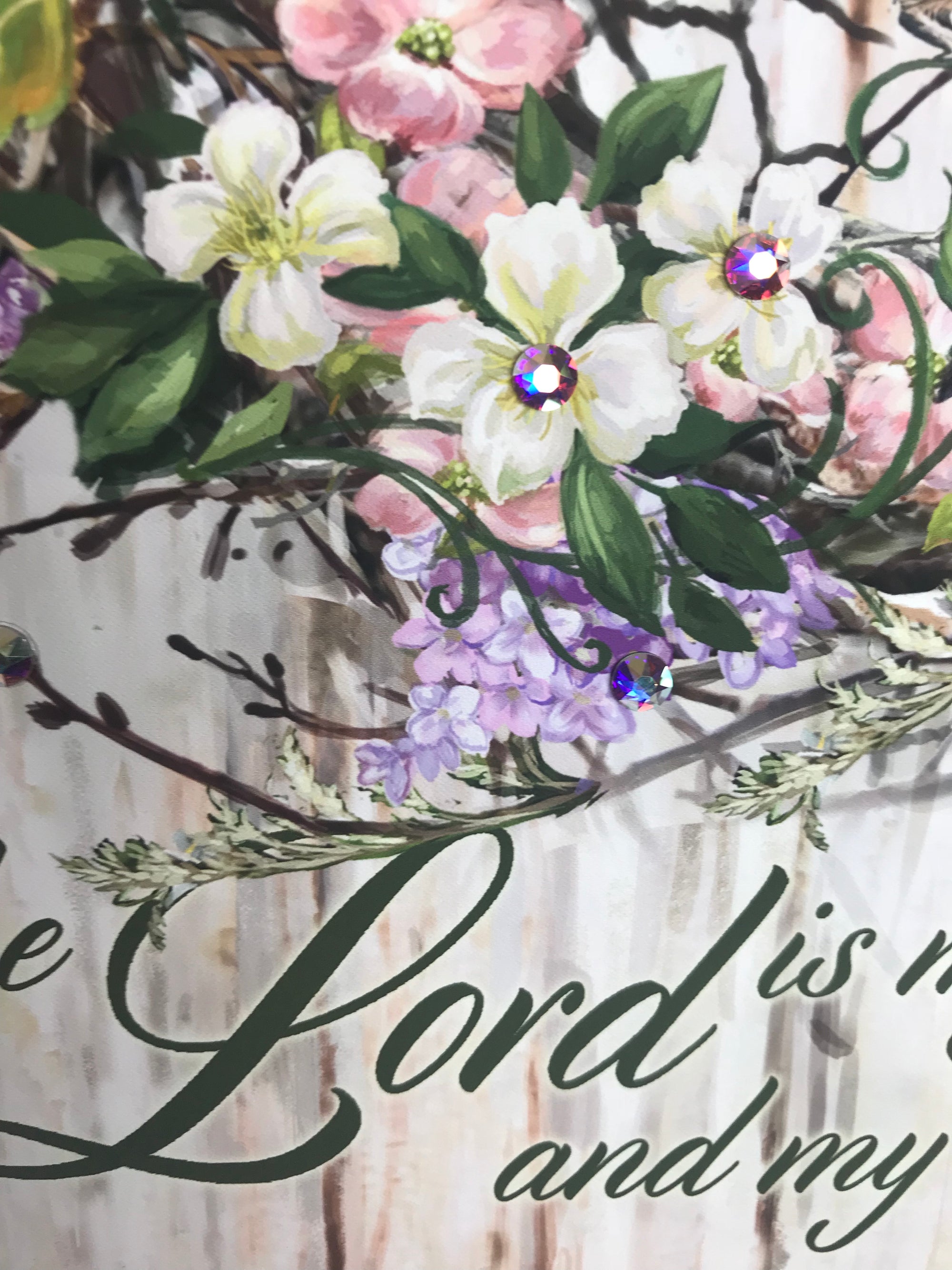 Spring Wreath Pizazz Print with Dazzling Crystals