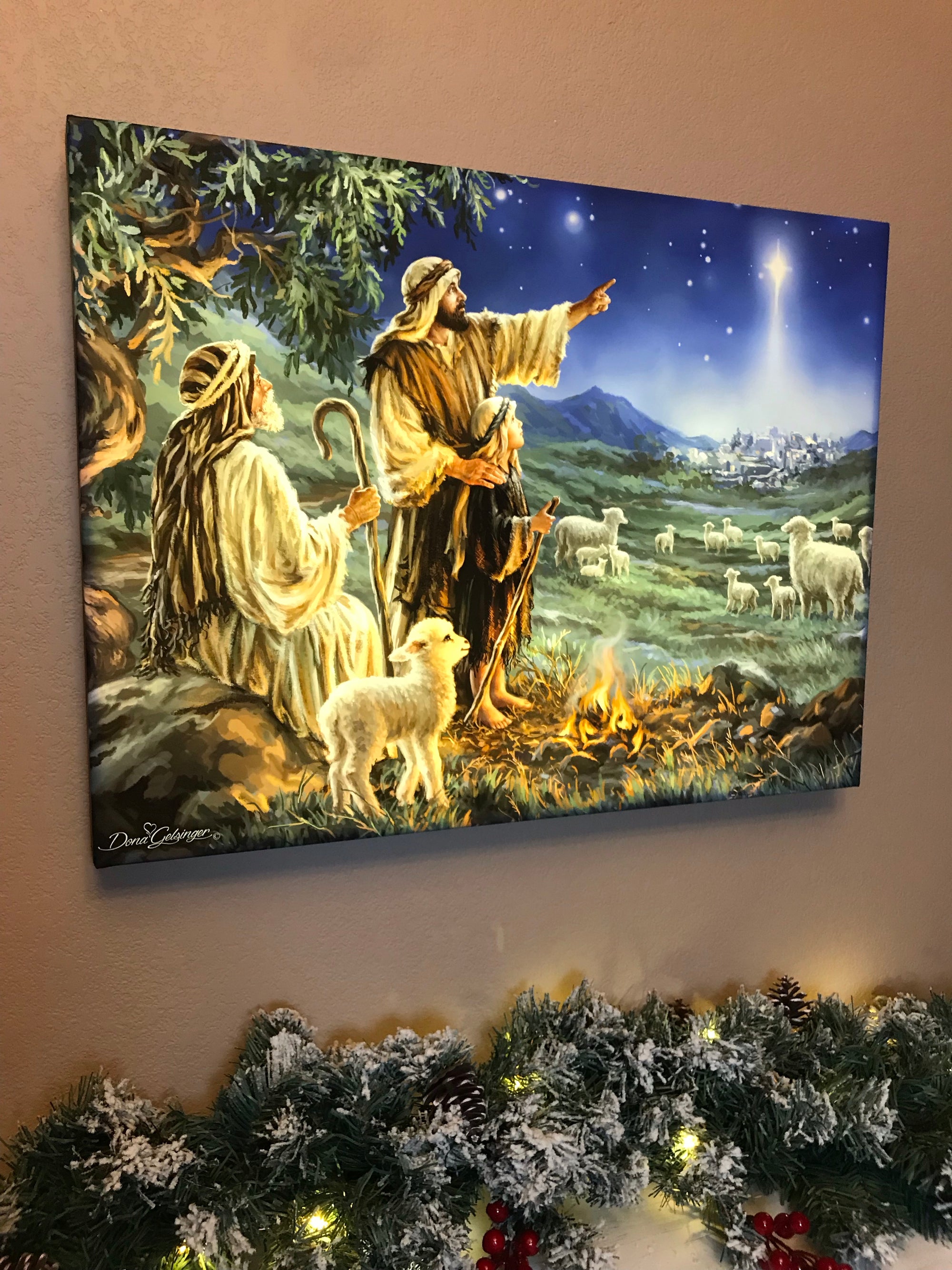 Shepherds Afield 18x24 Fully Illuminated LED Wall Art