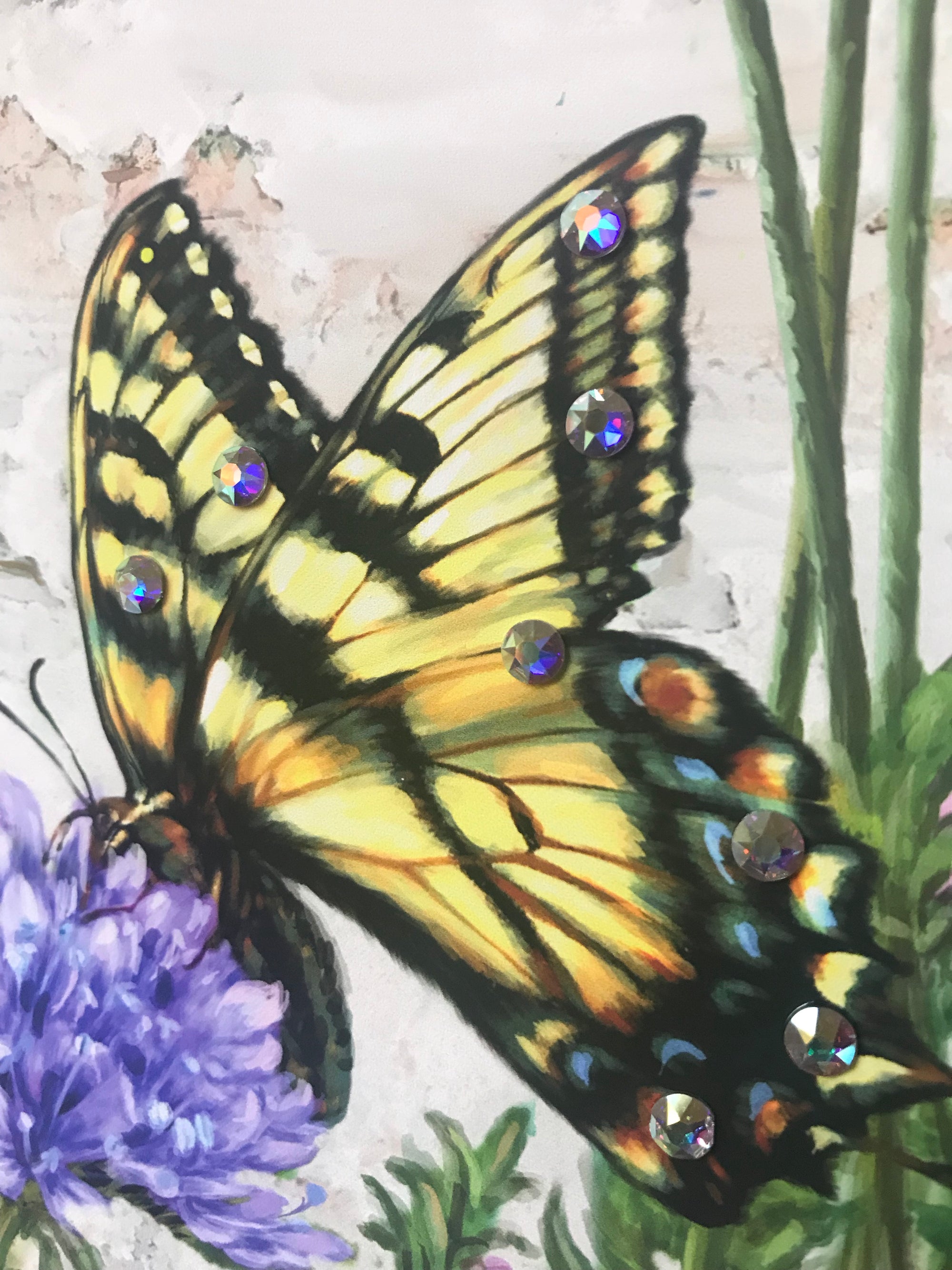 Butterfly Garden Pizazz Print with Dazzling Crystals