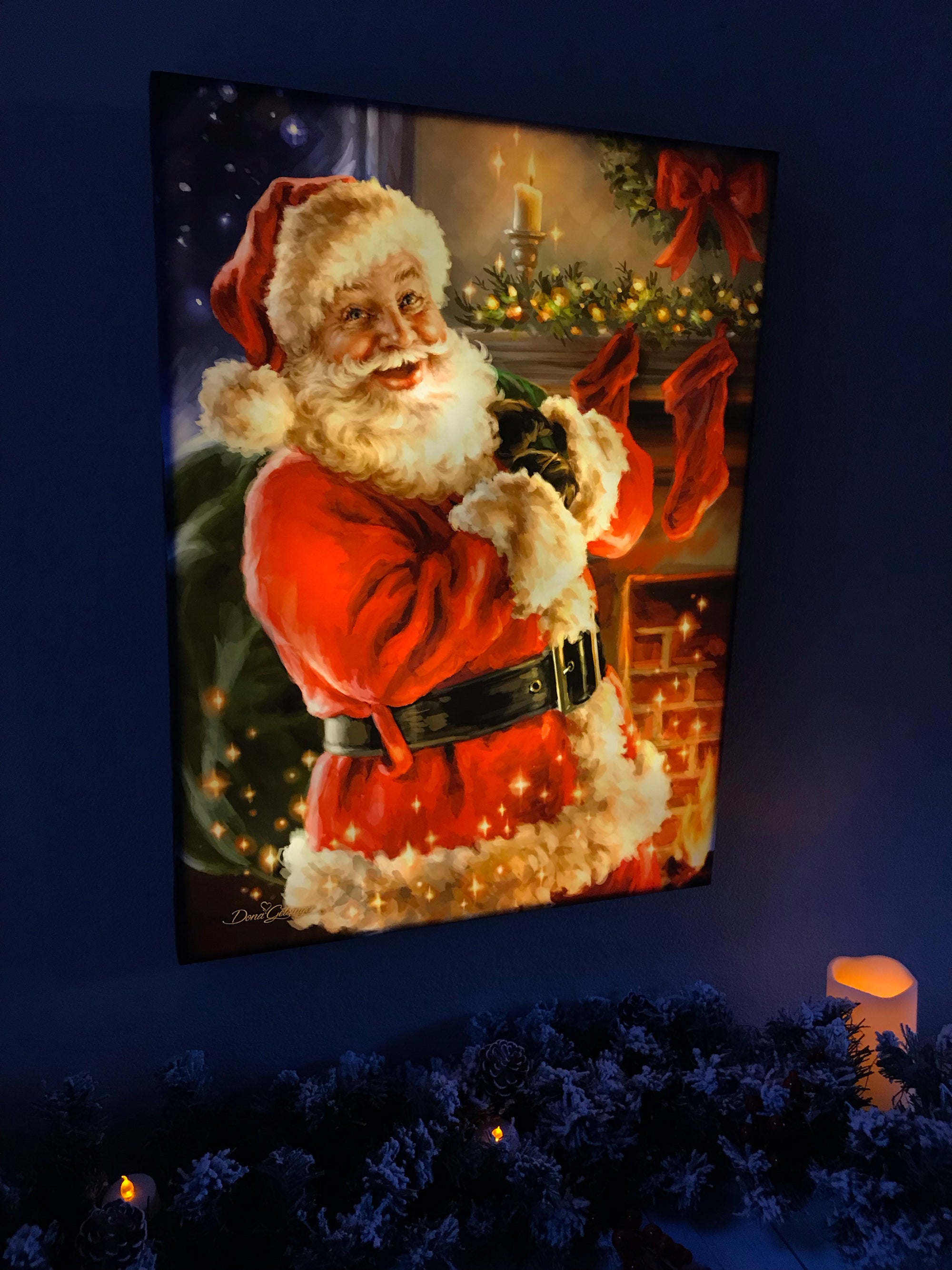 Twas the Night Before Christmas 18x24 Fully Illuminated LED Wall Art
