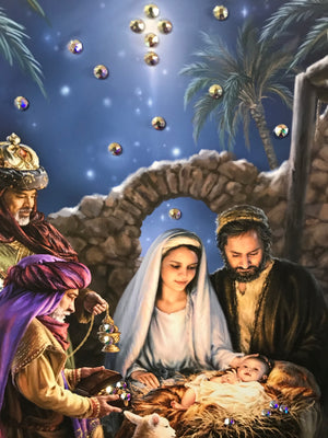 The Nativity Pizazz Print with Dazzling Crystals