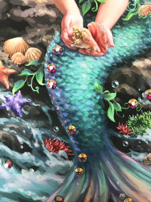Mermaid Princess Pizazz Print with Dazzling Crystals
